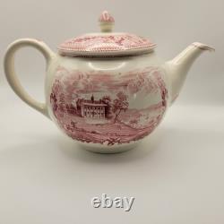 Vintage Tea Set Johnson Bros. Historic America Pink/Red EUC ENGLAND
