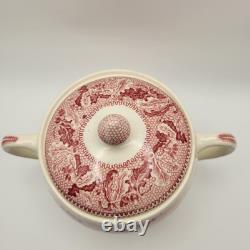 Vintage Tea Set Johnson Bros. Historic America Pink/Red EUC ENGLAND