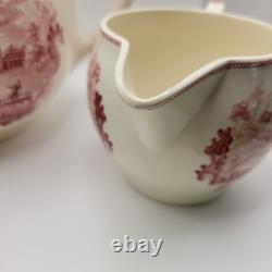 Vintage Tea Set Johnson Bros. Historic America Pink/Red EUC ENGLAND