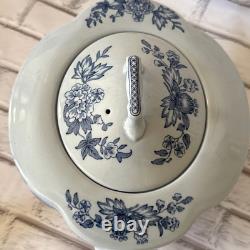 Vintage TuLip Time Blue(Blue Background) Teapot by Johnson Bros England