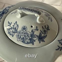 Vintage TuLip Time Blue(Blue Background) Teapot by Johnson Bros England