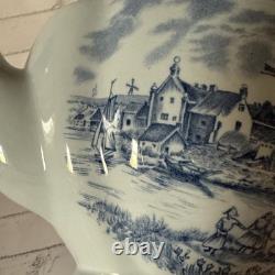 Vintage TuLip Time Blue(Blue Background) Teapot by Johnson Bros England