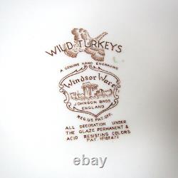 Vintage Wild Turkey Windsor Ware Thanksgiving Platter Johnson Bros England Plate