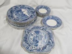 VintageLot of 26- Plates-Johnson Bros. England Blue Historic America- As Is