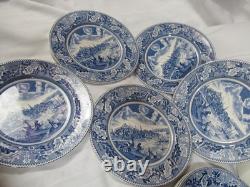 VintageLot of 26- Plates-Johnson Bros. England Blue Historic America- As Is