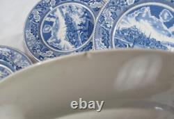 VintageLot of 26- Plates-Johnson Bros. England Blue Historic America- As Is