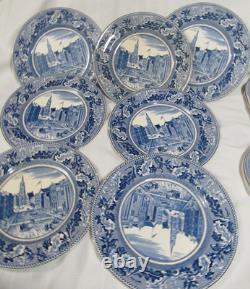 VintageLot of 26- Plates-Johnson Bros. England Blue Historic America- As Is