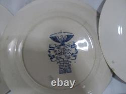 VintageLot of 26- Plates-Johnson Bros. England Blue Historic America- As Is