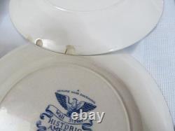 VintageLot of 26- Plates-Johnson Bros. England Blue Historic America- As Is