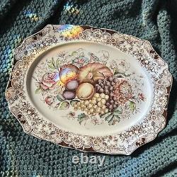 Vtg 1960 Johnson Bros England Windsor Ware Harvest 20 Oval Serving Platter