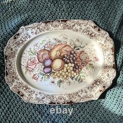 Vtg 1960 Johnson Bros England Windsor Ware Harvest 20 Oval Serving Platter