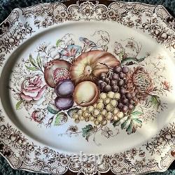 Vtg 1960 Johnson Bros England Windsor Ware Harvest 20 Oval Serving Platter