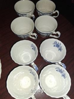 Vtg 46 Pc Johnson Brothers Blue Indies Service Set, 8 5 Pc Place Settings