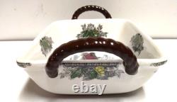 Vtg Bread Basket The Friendly Village (England 1883-Backstamp) by Johnson Bros