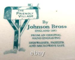 Vtg Bread Basket The Friendly Village (England 1883-Backstamp) by Johnson Bros