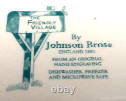 Vtg Bread Basket The Friendly Village (England 1883-Backstamp) by Johnson Bros