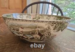 Vtg HTF Johnson Bros The Friendly Village Round Salad Serving Bowl 12 England