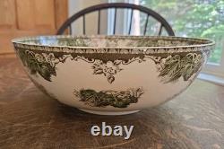 Vtg HTF Johnson Bros The Friendly Village Round Salad Serving Bowl 12 England