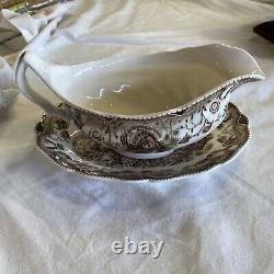 Vtg His Majesty Turkey Gravy Boat by Johnson Bros Transferware Made in England