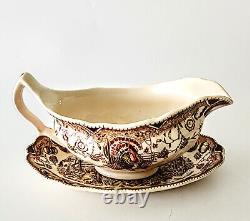 Vtg His Majesty Turkey Gravy Boat by Johnson Bros Transferware Made in England