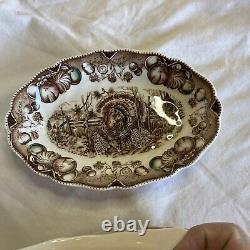 Vtg His Majesty Turkey Gravy Boat by Johnson Bros Transferware Made in England