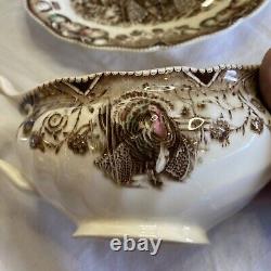 Vtg His Majesty Turkey Gravy Boat by Johnson Bros Transferware Made in England