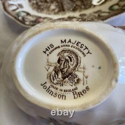 Vtg His Majesty Turkey Gravy Boat by Johnson Bros Transferware Made in England