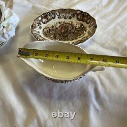 Vtg His Majesty Turkey Gravy Boat by Johnson Bros Transferware Made in England