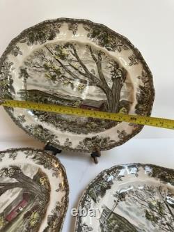 Vtg Johnson Bros Englandthe Friendly Village 3 Oval Serving Platters Harvest