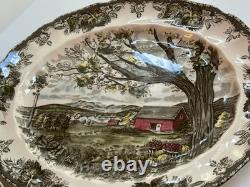 Vtg Johnson Bros Englandthe Friendly Village 3 Oval Serving Platters Harvest