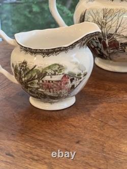 Vtg Johnson Bros Friendly Village Coffee/ Tea Set Made In England See Pictures