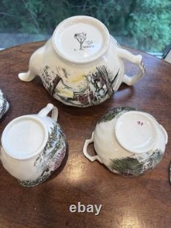 Vtg Johnson Bros Friendly Village Coffee/ Tea Set Made In England See Pictures