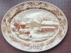 Vtg Johnson Bros Historic America Home for Thanksgiving Turkey Platter 20 Wide