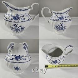 Vtg Johnson Bros Indie Blue Tea Coffee Pot Creamer Sugar Pitcher Porcelain Set