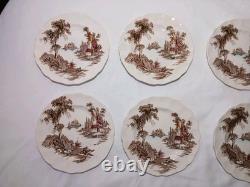 Vtg Johnson Bros THE OLD MILL Ironstone Transferware Dishes Service Set Of 43