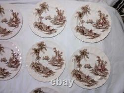 Vtg Johnson Bros THE OLD MILL Ironstone Transferware Dishes Service Set Of 43