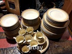 Vtg Johnson Bros Victorian Regal 116 pcs Dinner/Expresso Service for 12 Art Deco