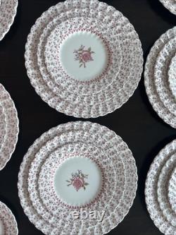 Vtg Johnson Brothers Rose Bouquet Dinner Salad/lunch & Bread Plates Set Of 26