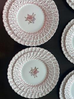 Vtg Johnson Brothers Rose Bouquet Dinner Salad/lunch & Bread Plates Set Of 26