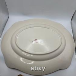 Vtg Pink Johnson Bros Old Britain Castles Transferware Lrg Platter Stafford Serv