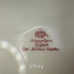 Vtg Pink Johnson Bros Old Britain Castles Transferware Lrg Platter Stafford Serv
