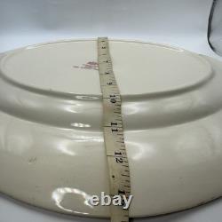 Vtg Pink Johnson Bros Old Britain Castles Transferware Lrg Platter Stafford Serv