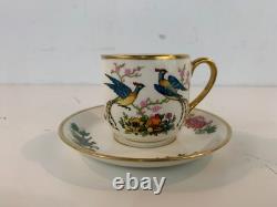 Vtg Possibly Ant Johnson Bros. Porcelain Set of 8 Cups & Saucer with Pheasant Dec