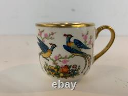 Vtg Possibly Ant Johnson Bros. Porcelain Set of 8 Cups & Saucer with Pheasant Dec