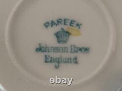 Vtg Possibly Ant Johnson Bros. Porcelain Set of 8 Cups & Saucer with Pheasant Dec