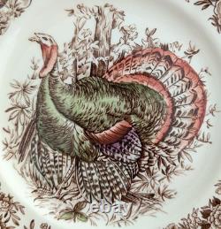 Vtg. RARE (2) Johnson Bros WILD TURKEY Windsor Ware 8 SALAD PLATES NICE Vtg. RARE (2) Johnson Bros WILD TURKEY Windsor Ware 8 SALAD PLATES NICE