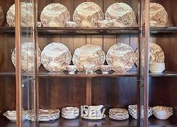 Vtg SET of 68 OLDE ENGLISH COUNTRYSIDE IRONSTONE DINNERWARE JOHNSON BROS. NICE