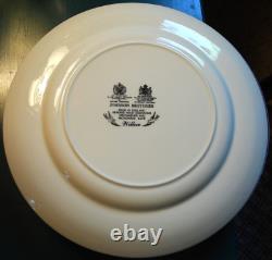 Vtg Set 4 BLUE WILLOW Johnson Bros 10.25 Dinner Plates DOUBLE WARRANT 2 Queens