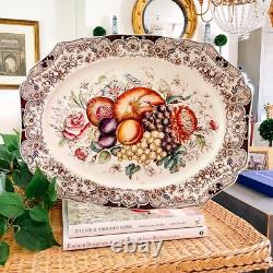 X-Large Johnson Bros English Brown Transferware Platter 20.25L